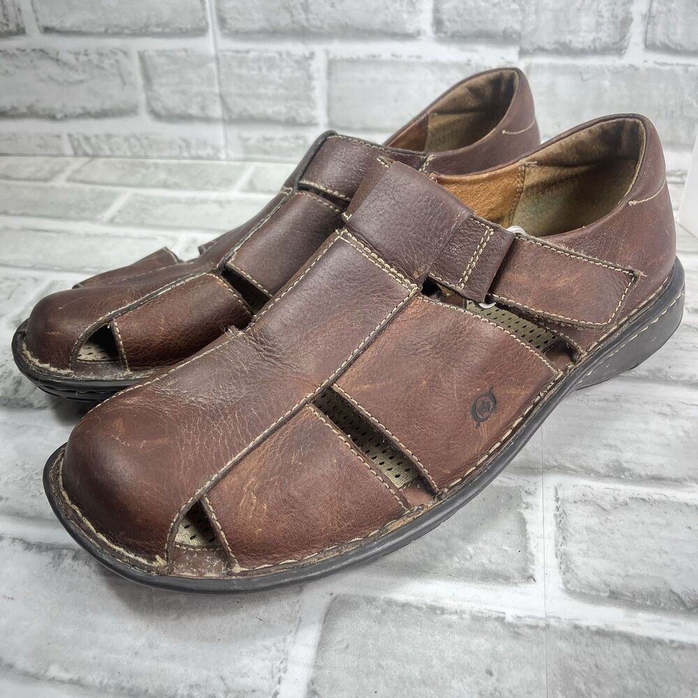 Born Fisherman Men’s Size 11 Brown Leather Closed Toe Vintage Boat Sandals - Picture 10 of 11